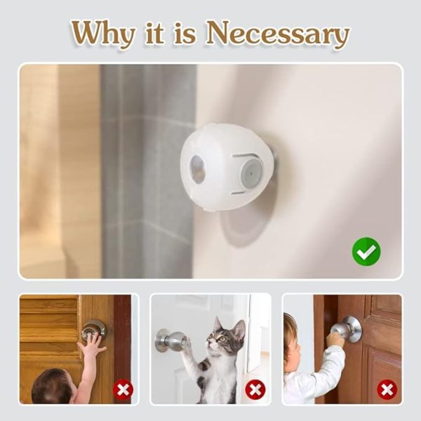 2 Pcs Door Knob Cover Baby Safety Door Knob Covers Doorknob Locks Child Children Kids Proof