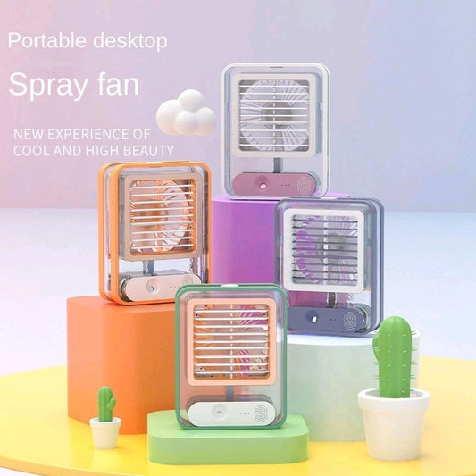 Portable mini spray cooling fan charge able