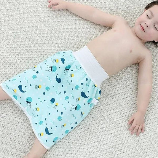 The New Four Seasons Cotton Soft Baby High-waisted Waterproof, Leakproof, Comfortable, Breathable And Urine-proof Skirt | Washable Baby Diaper Skirt Pants Diaper Breathable For Kids